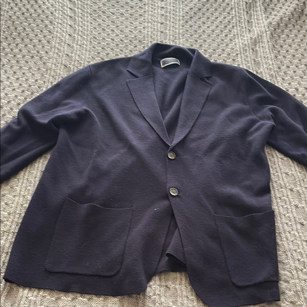 Charles Tyrwhitt Blue Cardigan Sweater with collar